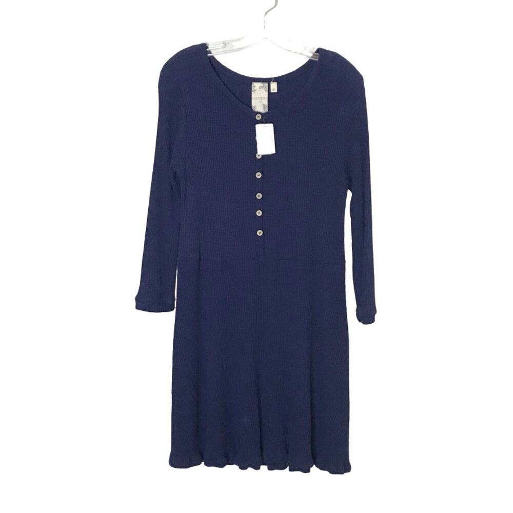 Blu Pepper Long Sleeve Babydoll Dress Blue